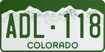 CO license plate ADL118