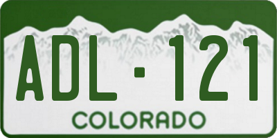 CO license plate ADL121