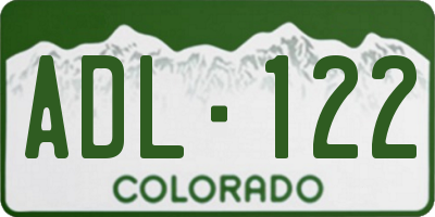 CO license plate ADL122