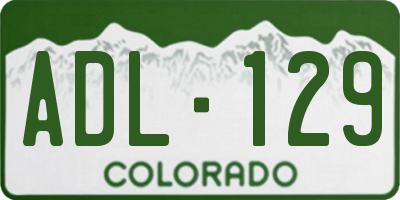 CO license plate ADL129