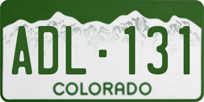 CO license plate ADL131