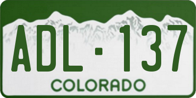 CO license plate ADL137