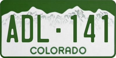 CO license plate ADL141
