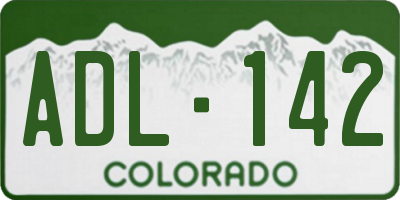 CO license plate ADL142