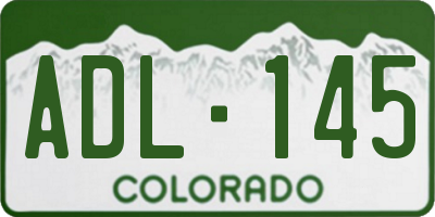 CO license plate ADL145