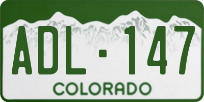 CO license plate ADL147