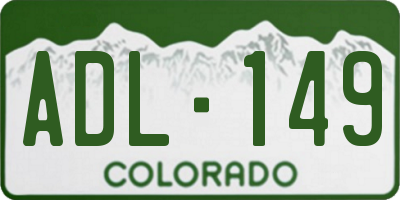 CO license plate ADL149