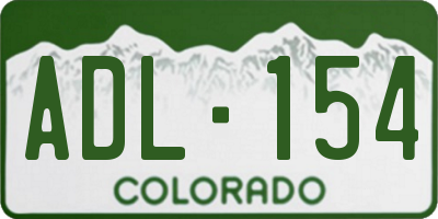 CO license plate ADL154