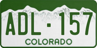CO license plate ADL157