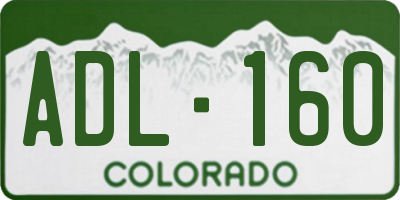 CO license plate ADL160