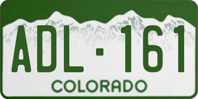 CO license plate ADL161