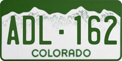 CO license plate ADL162