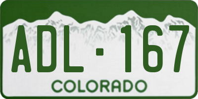CO license plate ADL167