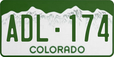 CO license plate ADL174