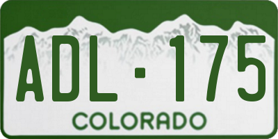 CO license plate ADL175