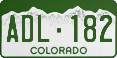 CO license plate ADL182