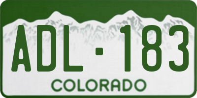 CO license plate ADL183