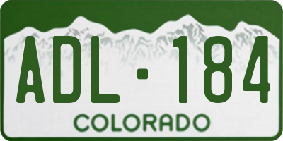 CO license plate ADL184