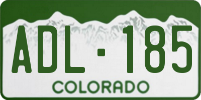 CO license plate ADL185