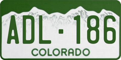 CO license plate ADL186