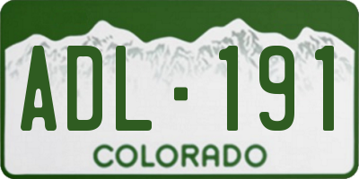 CO license plate ADL191