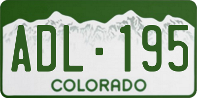 CO license plate ADL195
