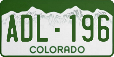 CO license plate ADL196