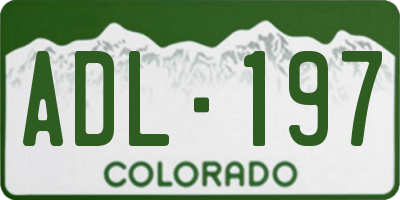 CO license plate ADL197