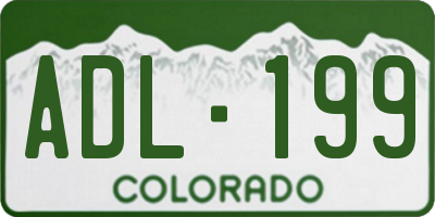 CO license plate ADL199