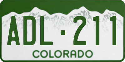 CO license plate ADL211