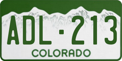 CO license plate ADL213