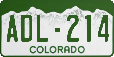 CO license plate ADL214