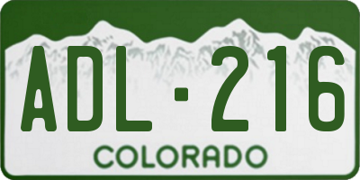 CO license plate ADL216