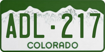 CO license plate ADL217