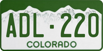 CO license plate ADL220