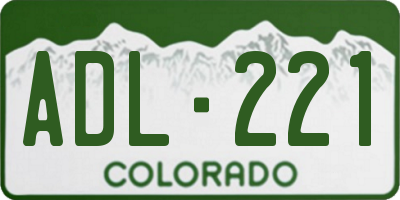 CO license plate ADL221
