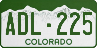 CO license plate ADL225