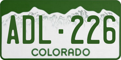 CO license plate ADL226
