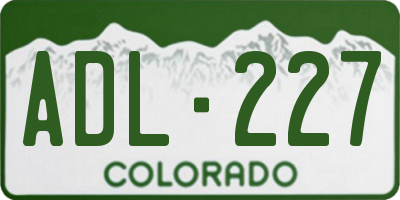 CO license plate ADL227