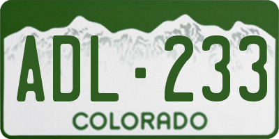 CO license plate ADL233
