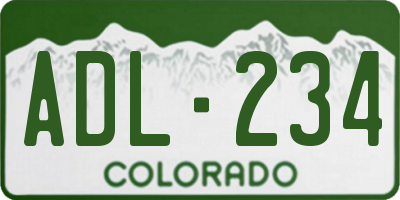 CO license plate ADL234