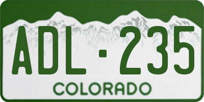 CO license plate ADL235