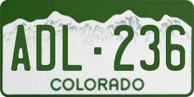 CO license plate ADL236