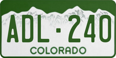 CO license plate ADL240