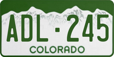 CO license plate ADL245