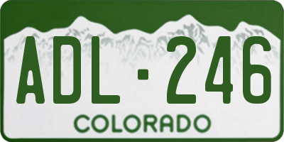 CO license plate ADL246