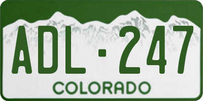 CO license plate ADL247