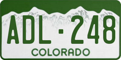 CO license plate ADL248