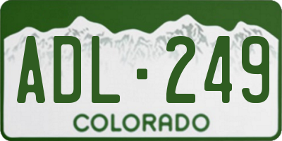 CO license plate ADL249