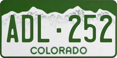 CO license plate ADL252